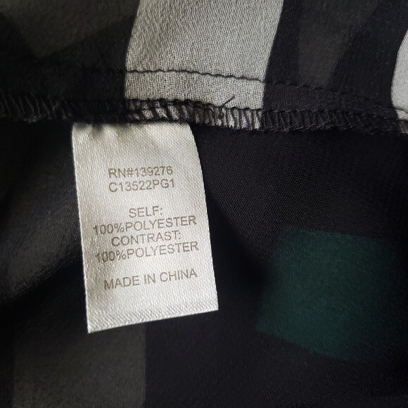 Charming Charlie Striped Sheer Top W Back Buttons - L - Picture 9 of 9
